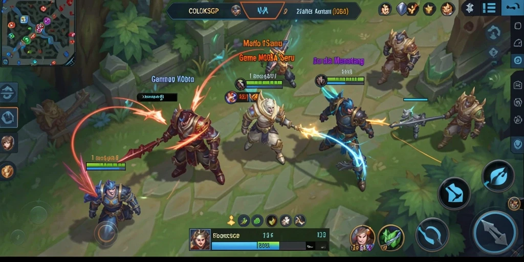 Gameplay seru dalam pertempuran tim MOBA