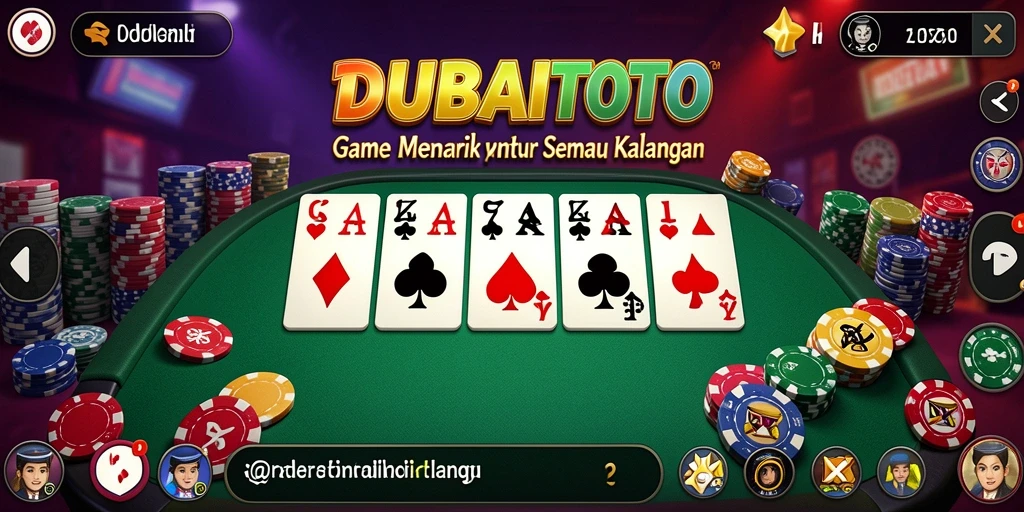 Tampilan gameplay seru dari DUBAITOTO yang menampilkan domino.