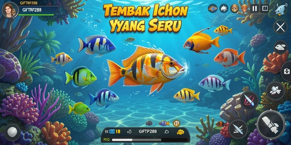 Tampilan gameplay seru dalam GIFTRP288 saat memburu ikan.
