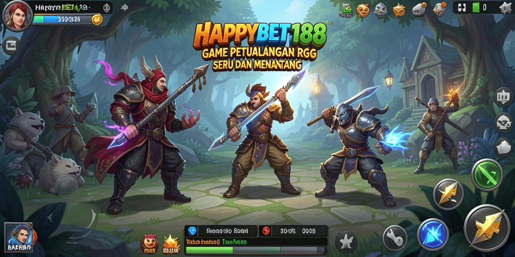 Screenshot gameplay <strong>HAPPYBET188</strong> menampilkan aksi pertarungan yang seru dan grafis yang menakjubkan.