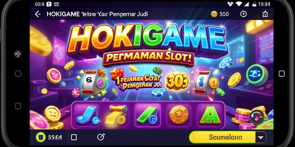 Menampilkan gameplay seru HOKIGAME dengan tema slot menarik.
