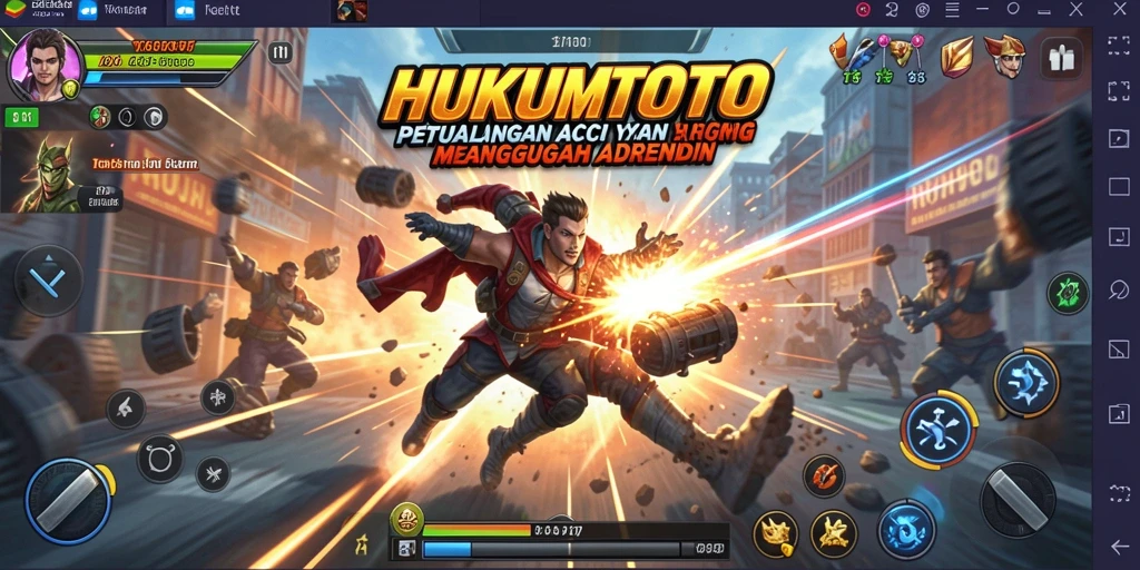 Tampilan gameplay memukau HUKUMTOTO dengan aksi yang seru.