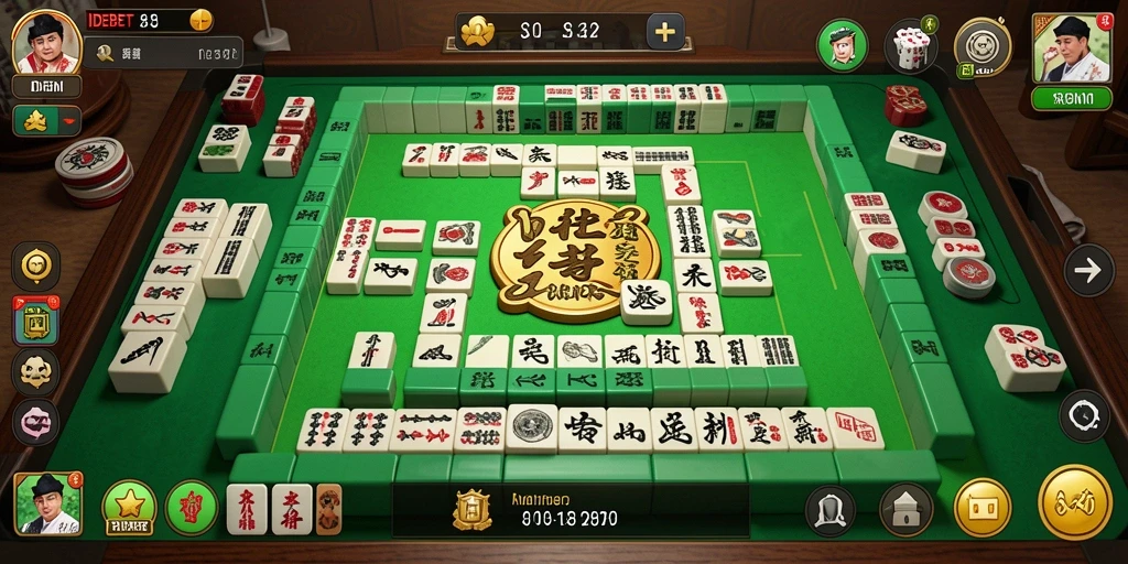 Tampilan utama gameplay IDEBET Mahjong yang seru dan menantang.