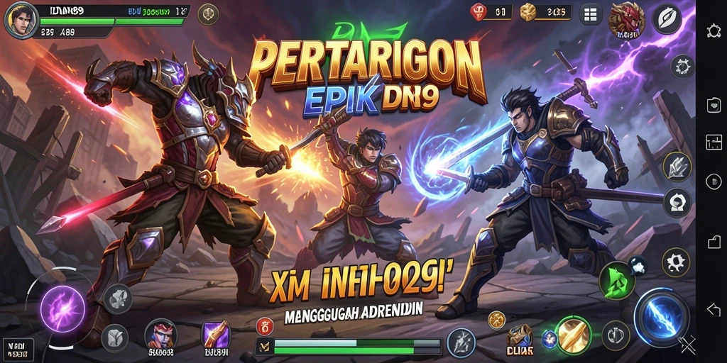 Tampilan gameplay menegangkan dalam IDN89 saat karakter bertarung di arena.