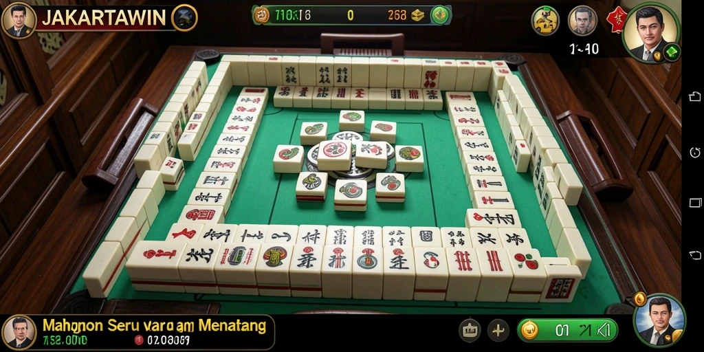Tampilan gameplay seru dari JAKARTAWIN yang menampilkan aksi Mahjong.
