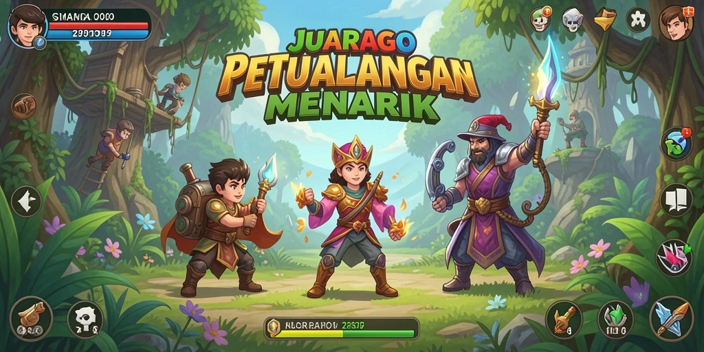 Tampilan gameplay seru di dunia simulasi JUARAGO yang interaktif.