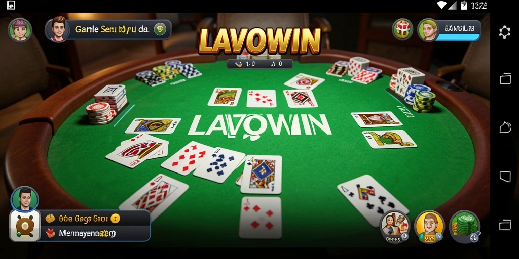 Tampilan gameplay LAVOWIN yang seru dan penuh strategi Gaple.