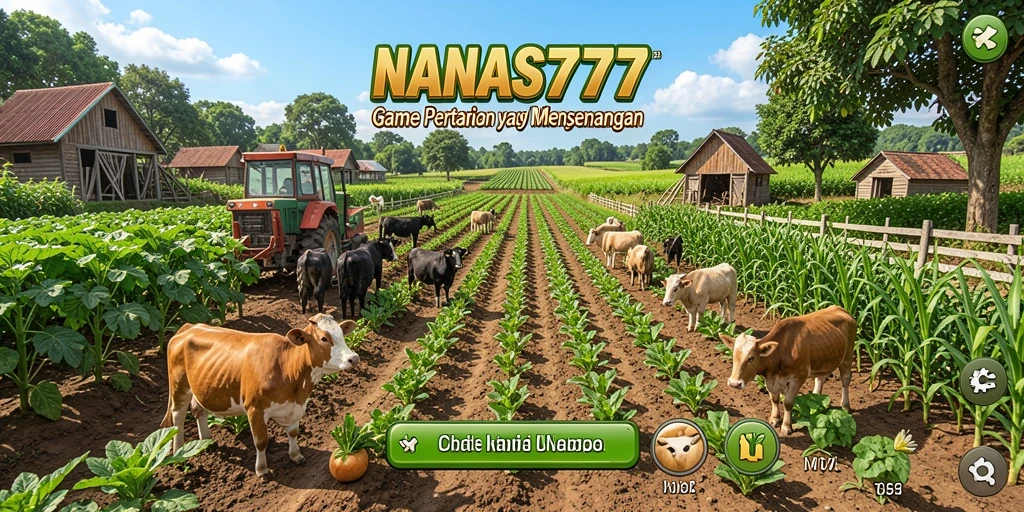Tampilan gameplay NANAS777 yang menarik dan penuh warna dari kebun yang dikelola.