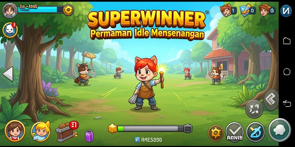 Tampilan gameplay SUPERWINNER yang menarik dan interaktif.