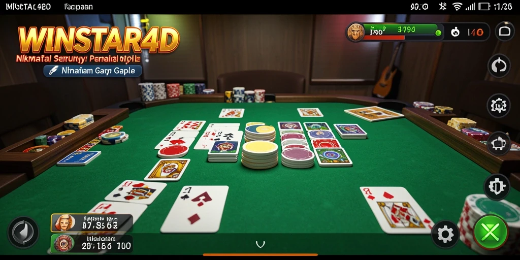 Tampilan gameplay Gaple yang seru di WINSTAR4D.